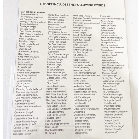 NEW Rae Dunn BATHROOM & LAUNDRY 180 Clear Organizing Labels - Picture 6 of 8